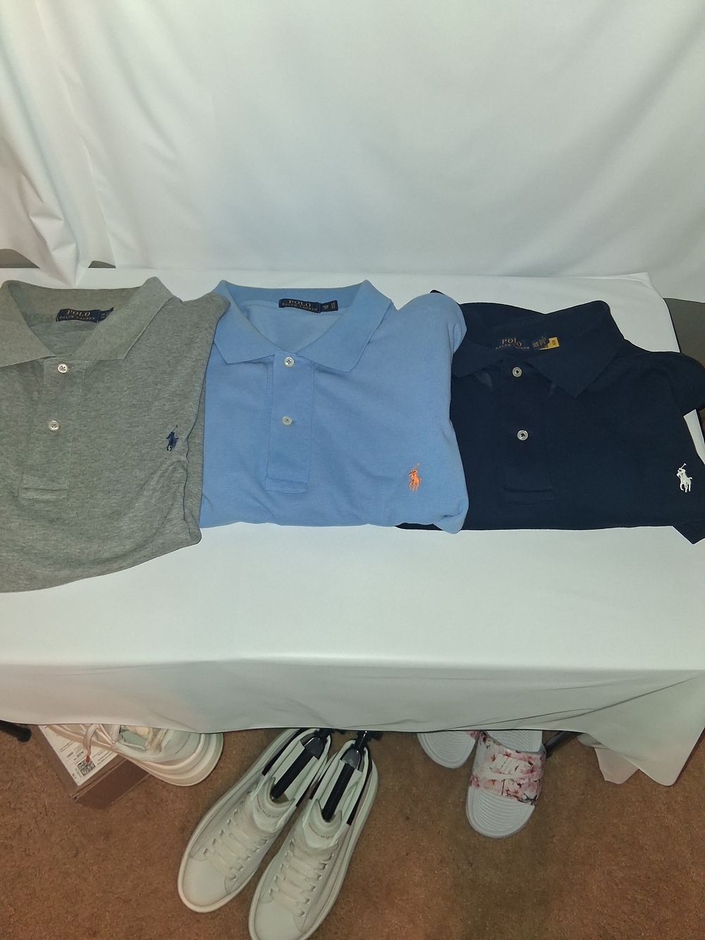 Polo by Ralph Lauren Men's Classic Polo Shirt - Light Blue - Grey - Navy Blue